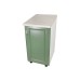 Corp inferior cu 1 Usa Zebra, Alb/MDF Verde si blat travertin 40 x 85 x 60